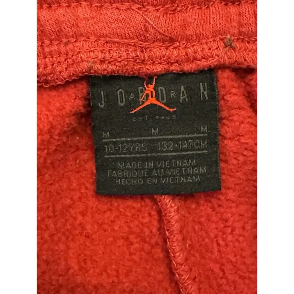 Nike Youth Air Jordan Fleece Pants Joggers Red Size L No Draw String Preowned - Picture 7 of 7